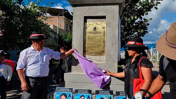 Inauguran el “Pedestal de la Memoria” en honor a las víctimas del 15 de diciembre en Ayacucho